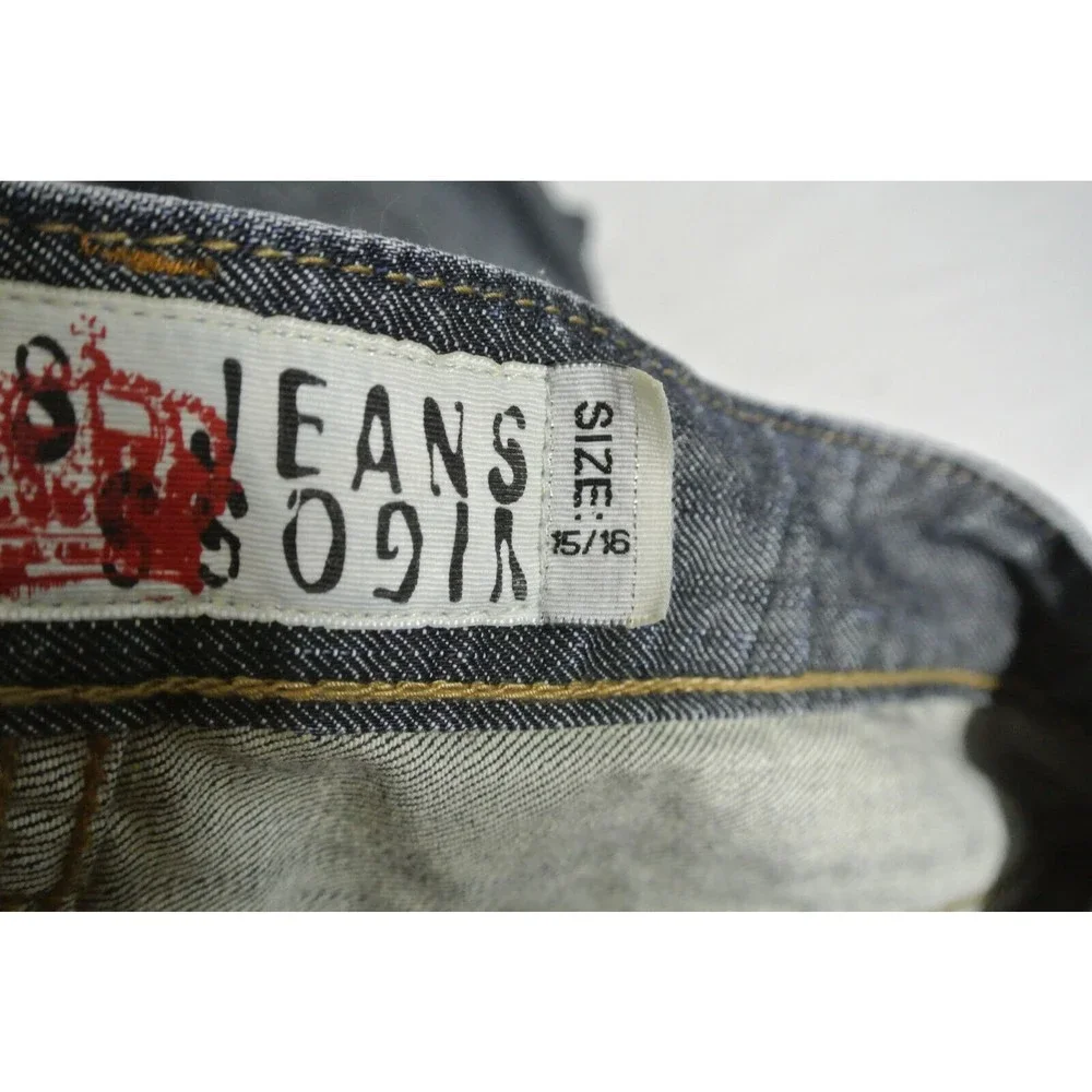 VIGOSS Size15/16 Blue Jeans Stretch LONG Bermuda Shorts 36